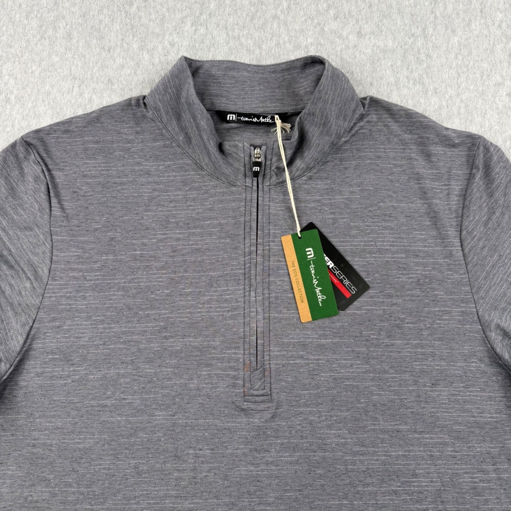 Travis Mathew Shirt Mens Large Gray Performance 1/4 Zip Golf Stretch Pullover - Picture 2 of 13